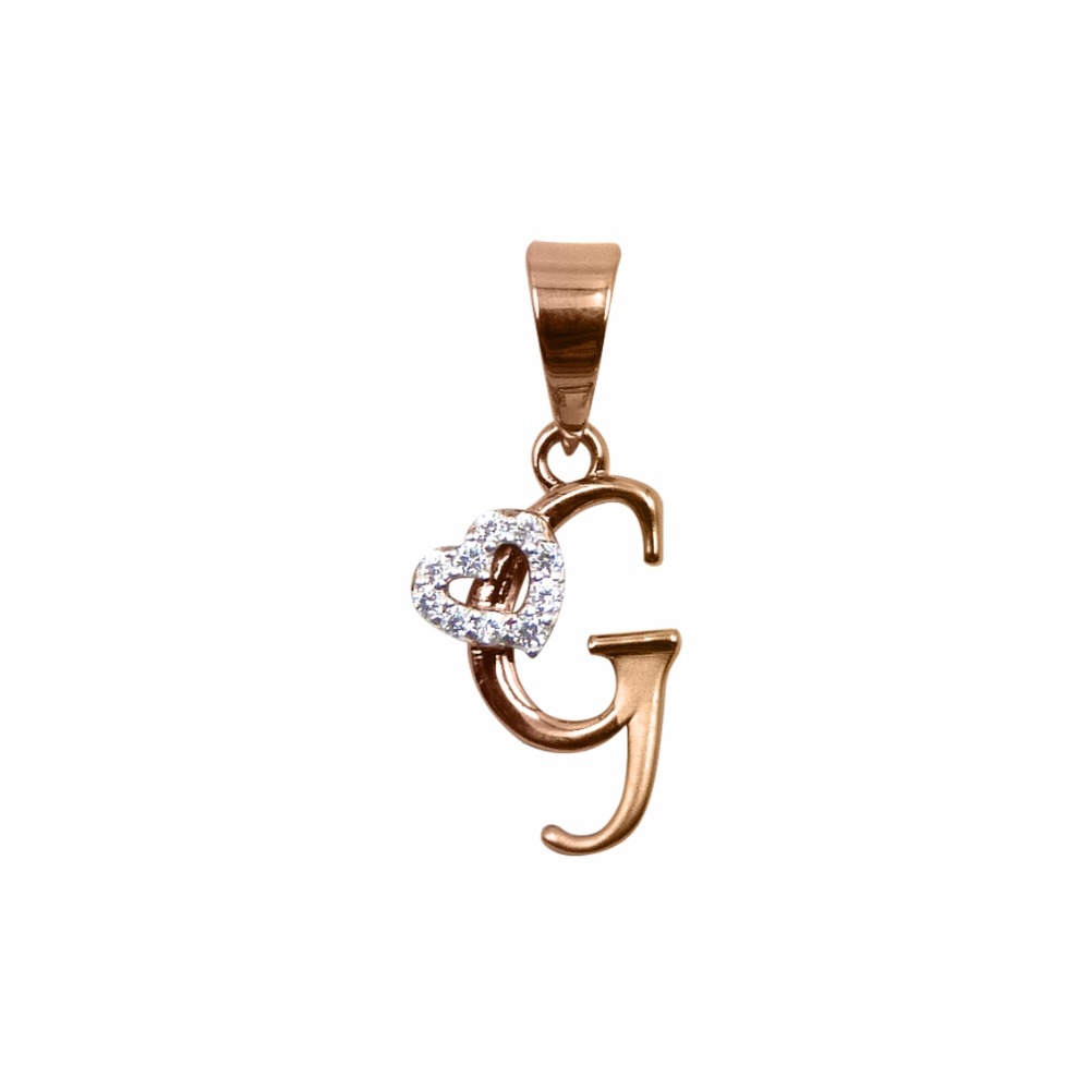 ' g ' alphabet 18k rose gold pendant