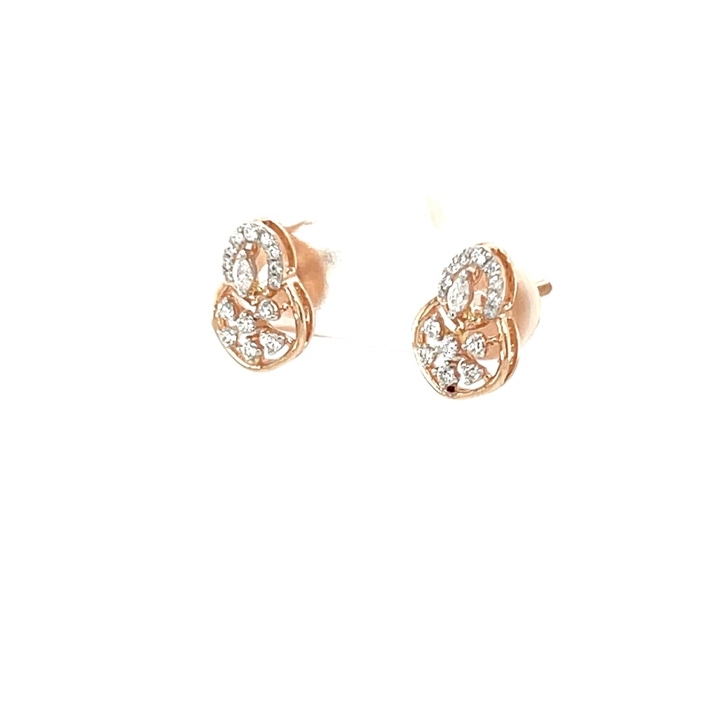Alluring Diamond Earrings in 18k Rose Gold for Women