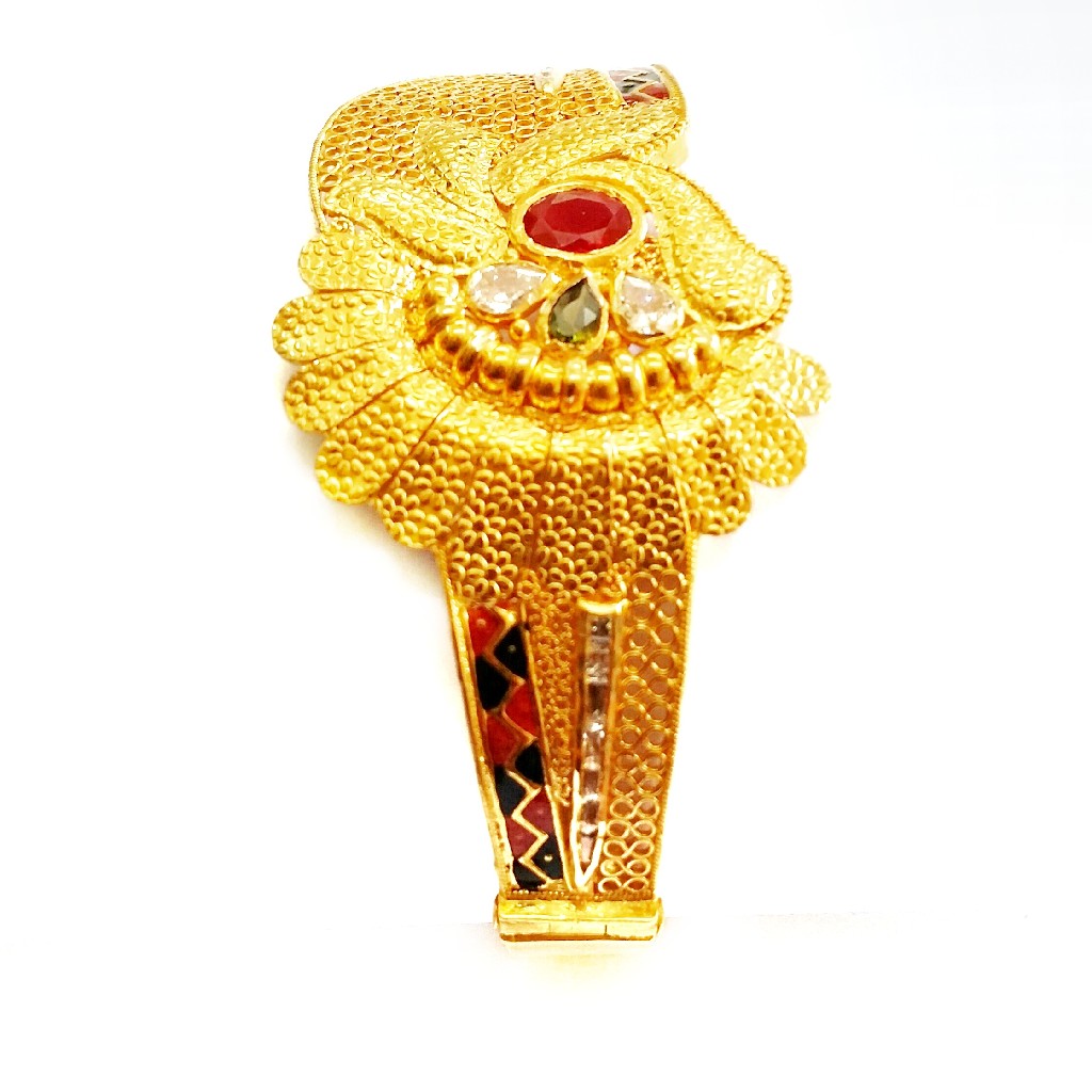 916 gold kalkatti designer kada bangles mga - gp081
