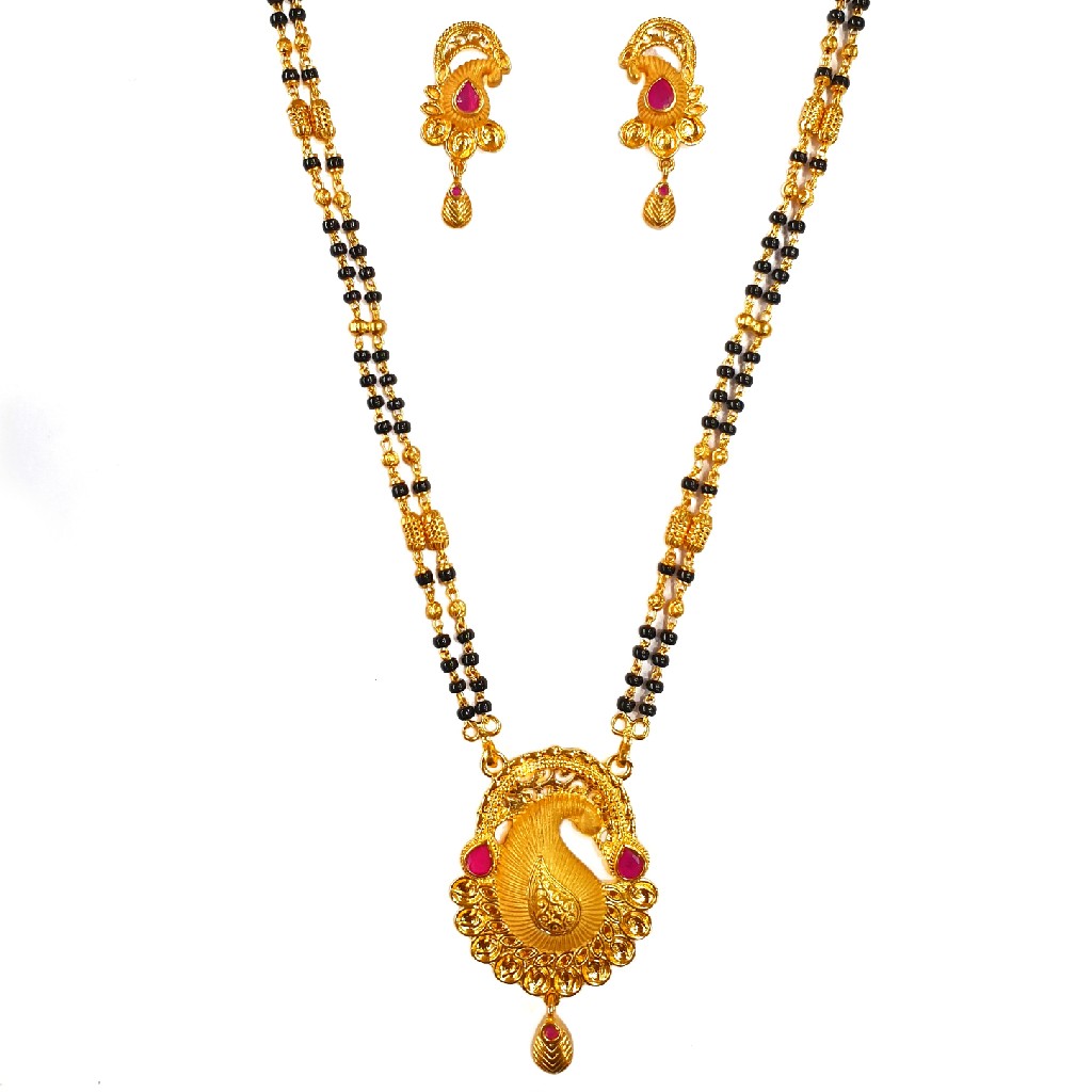 One Gram Gold Forming Fancy Mangalsutra MGA - MSE0448