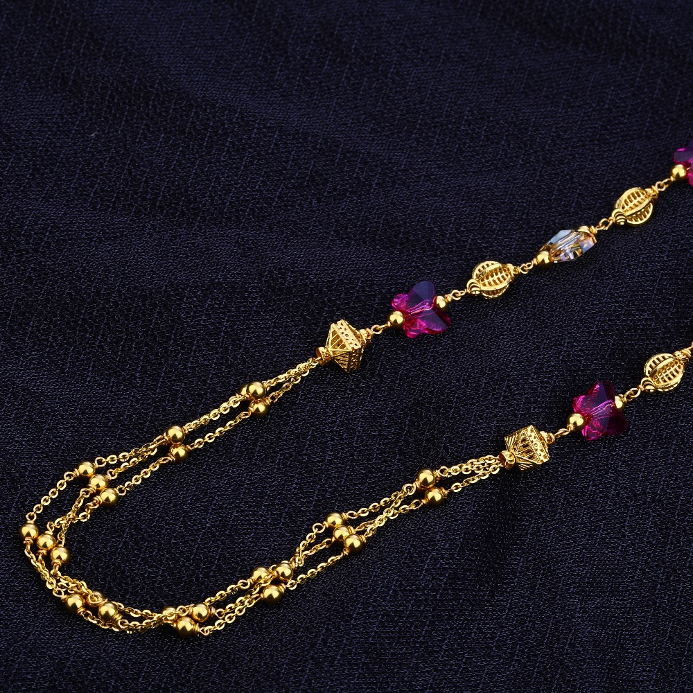 Ladies 22K Gold Designer Colouring Chain Mala- AC70