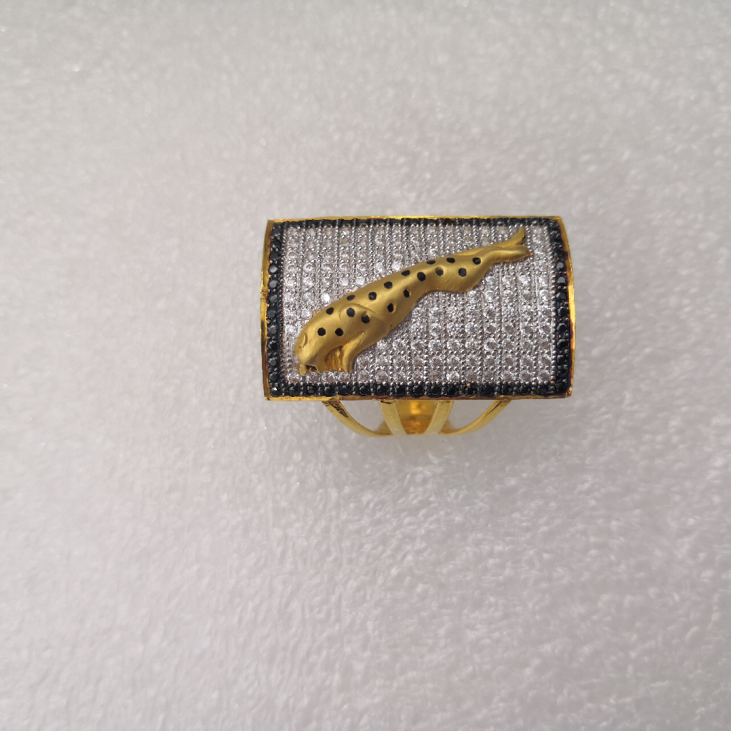 916 gold fancy jaguar logo design Gents ring