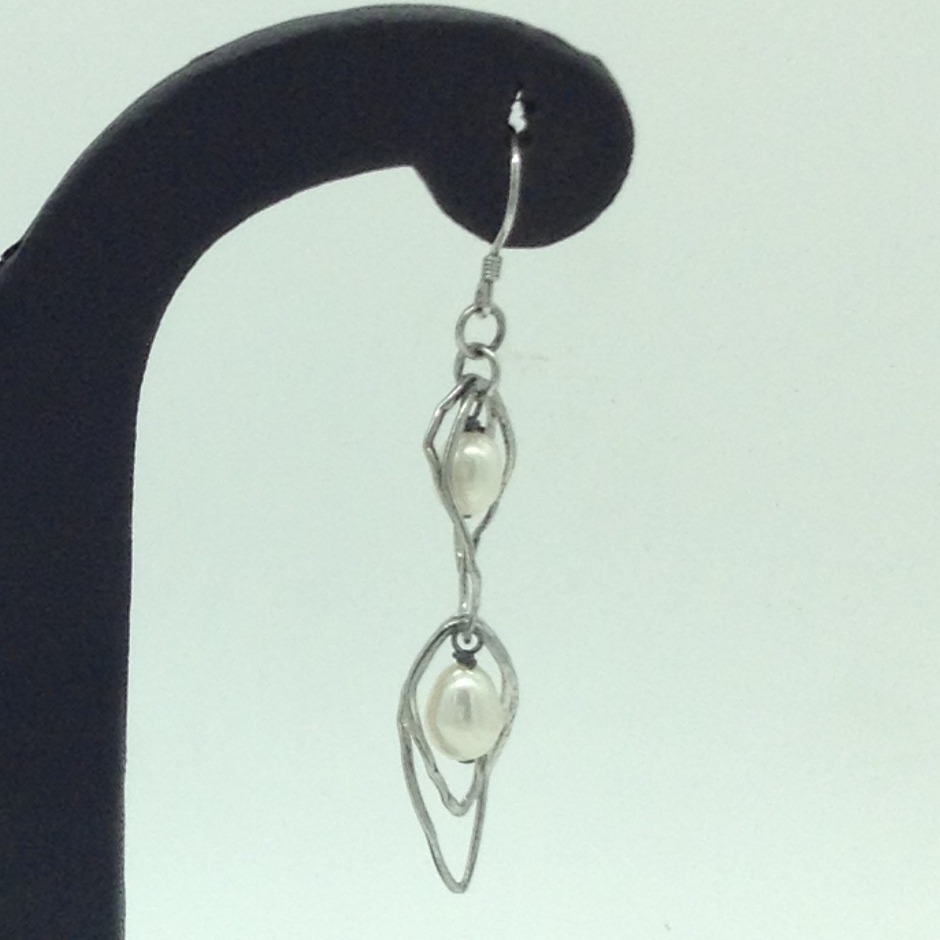 Pearl Silver Ear Hangings JER0135