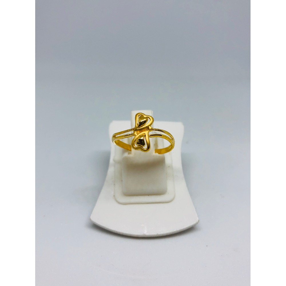 22KT Gold Double Heart Ring For Men KDJ-R016