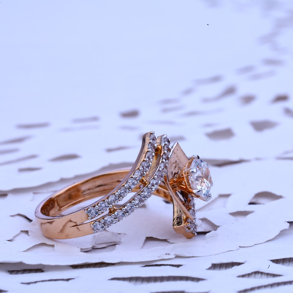 Rose Gold Solitaire Ladies Ring-RLR246