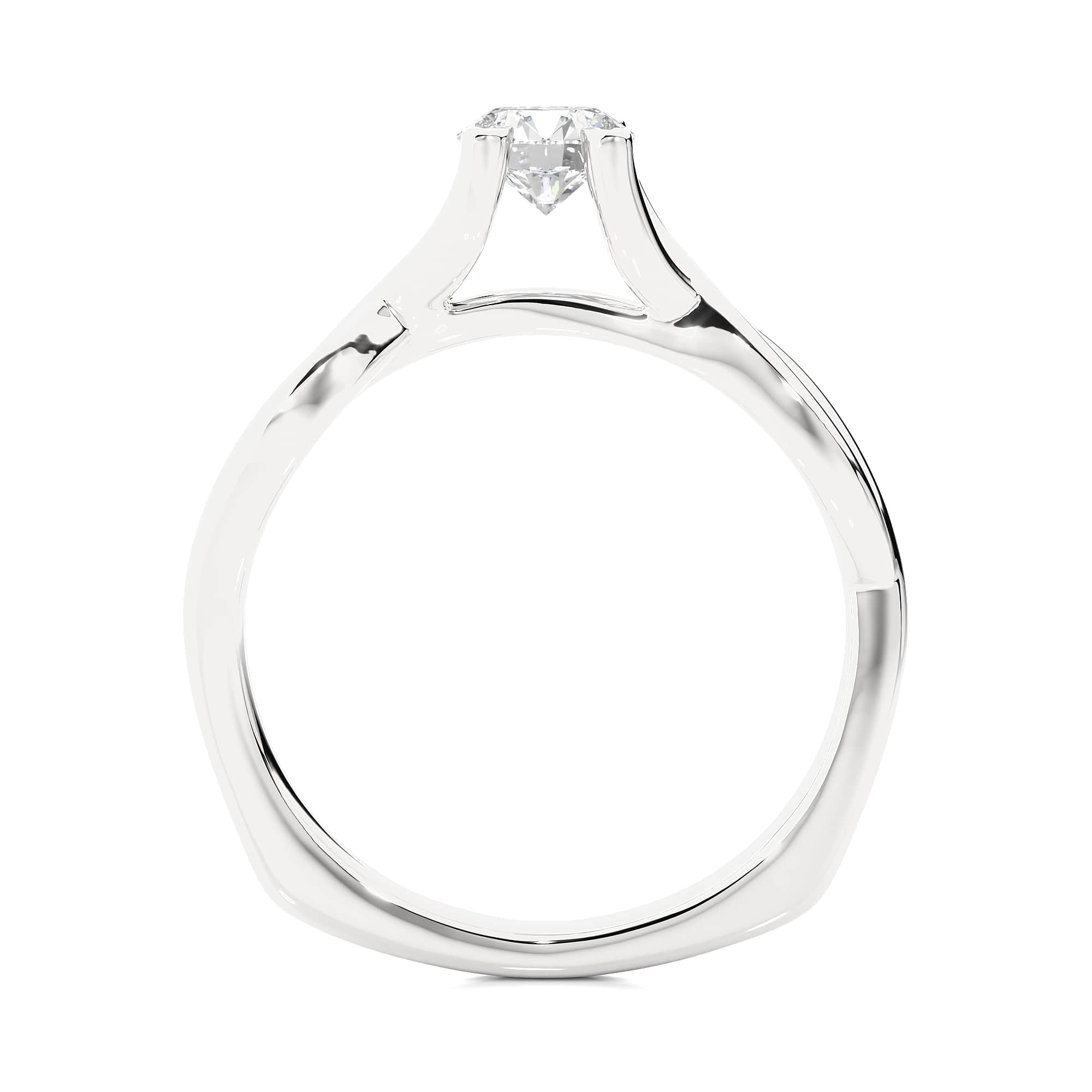 Designed Solitaire Ring WG