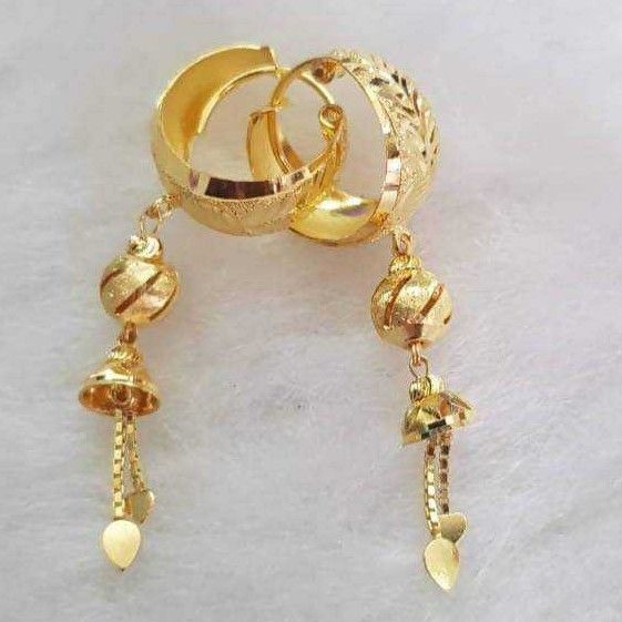 916 Gold Fancy Punjabibali Earrings Akm-er-177