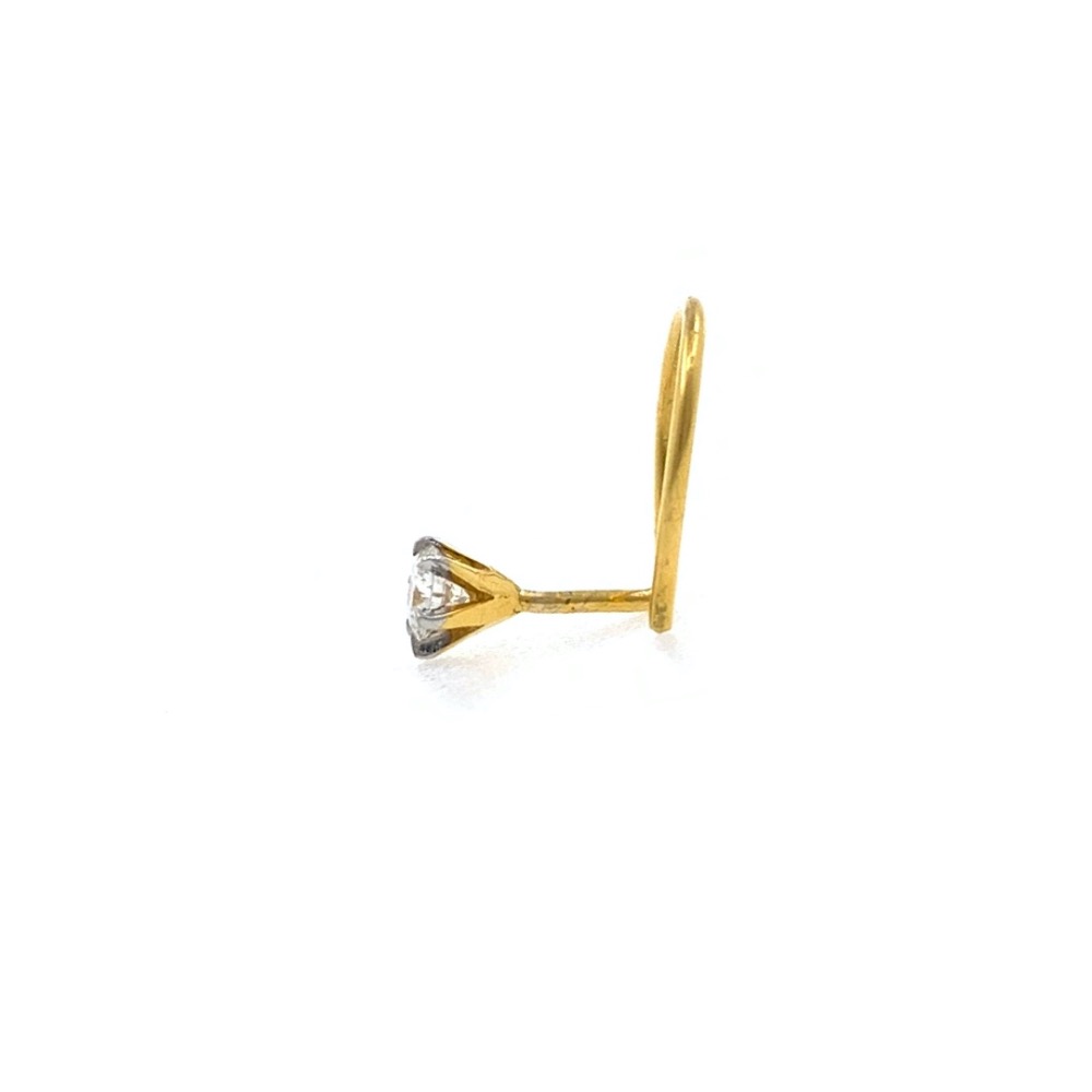 18kt / 750 yellow gold classic single 0.05 cts diamond nose pin 9np134