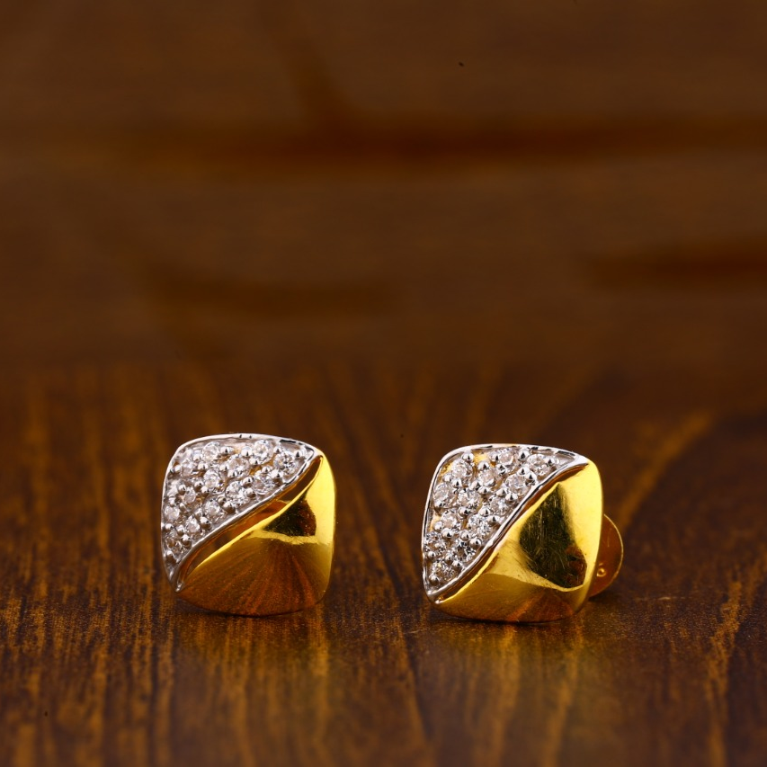 22CT Gold Hallmark Classic Ladies Tops Earrings LTE79