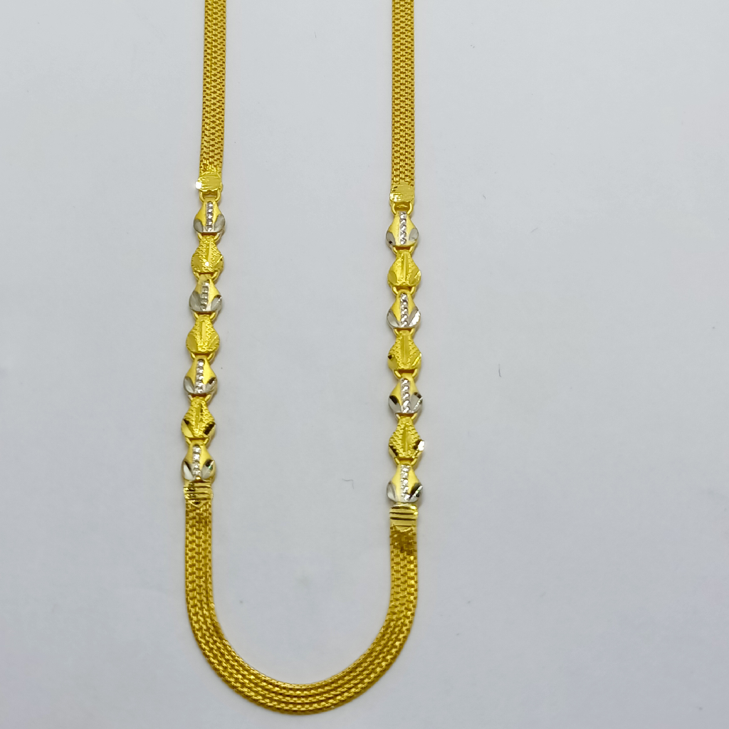 22k/916 yellow round  pearls gold chain