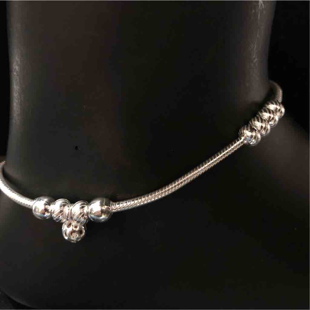 925 Sterling Silver Fancy Light Weight Anklet