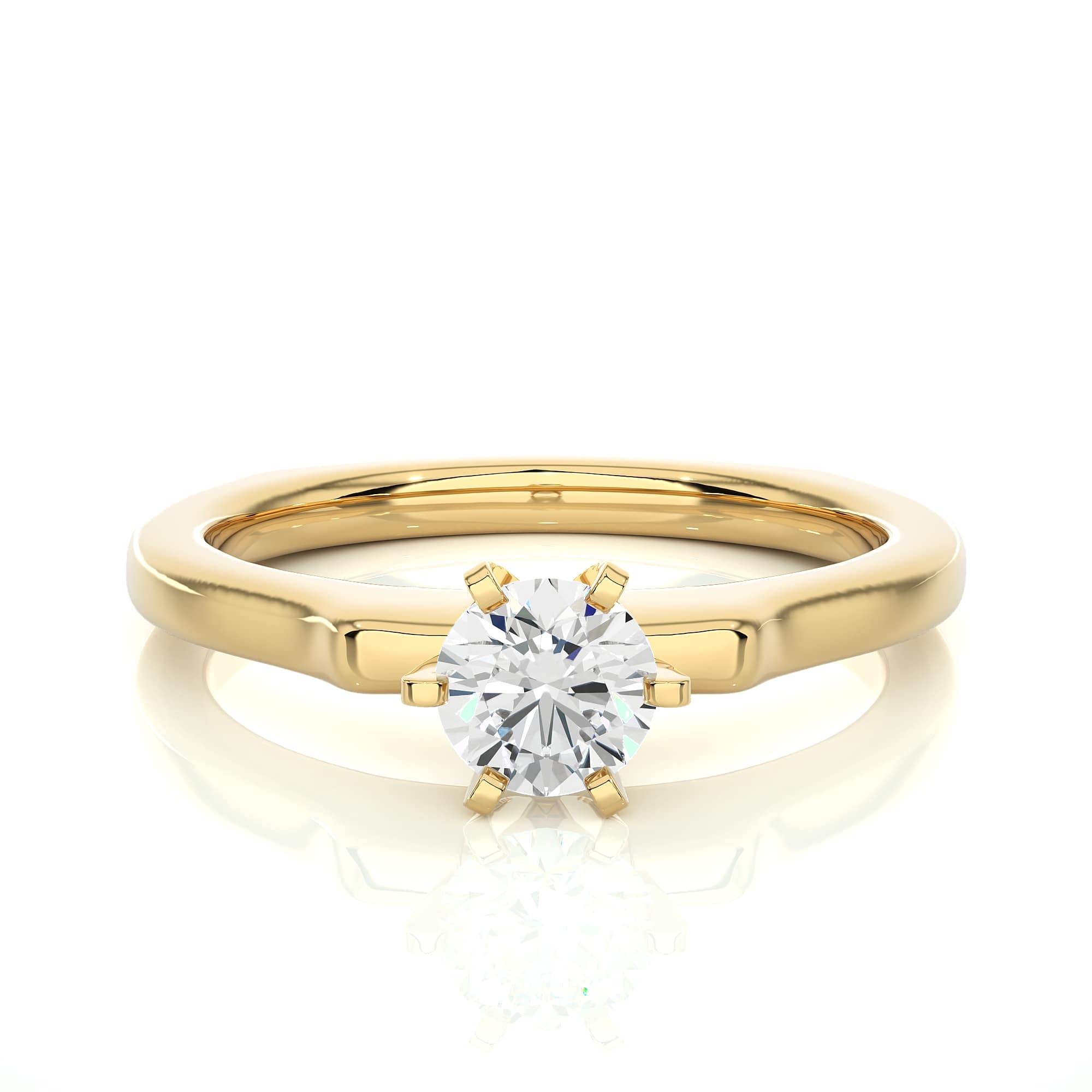 Fancy Solitaire Ring YG