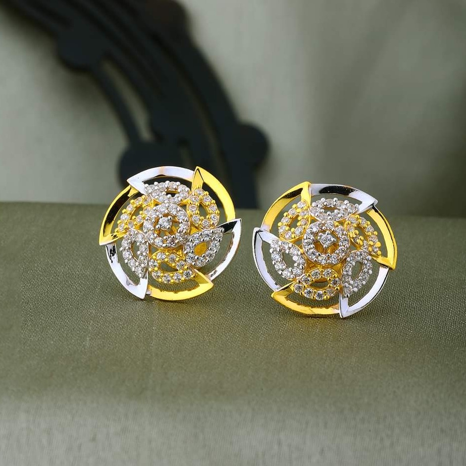 Indian traditional design handmade fabulous flower design 22k 22 carat  yellow gold hand carved stud earring for womens jewelry ER166  TRIBAL  ORNAMENTS