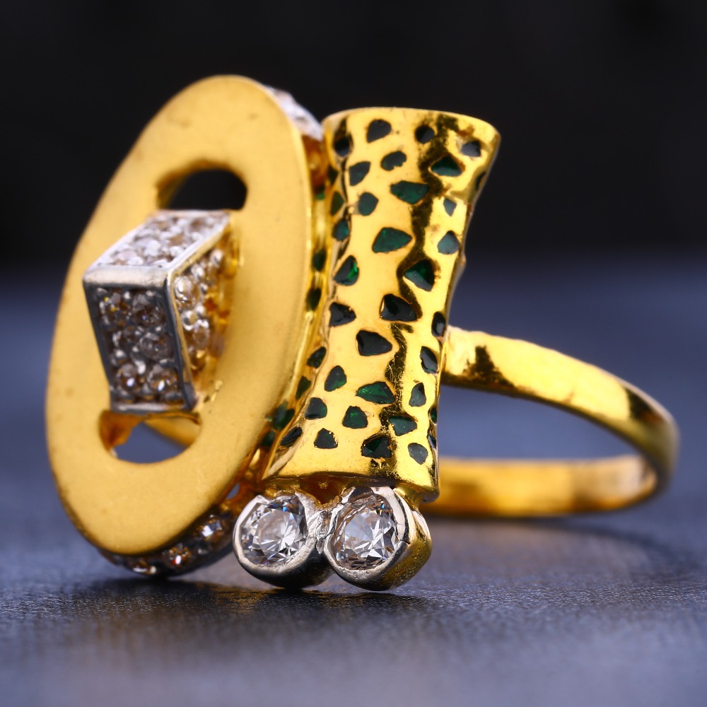 22KT Gold CZ Hallmark Designer Women's Ring LR678