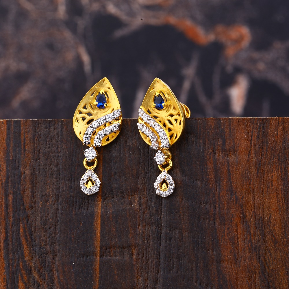 Ladies 916 Gold Fancy Earring Designer -LFE222