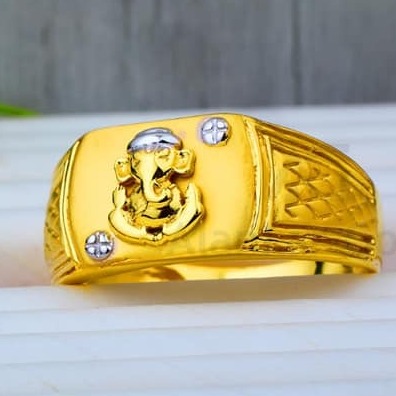916 Gold ganeshji Gents Ring GG-0003