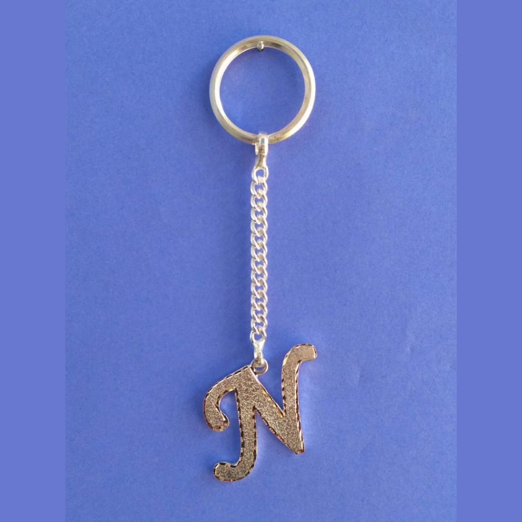 silver N Alphabet letter exclusive keychain