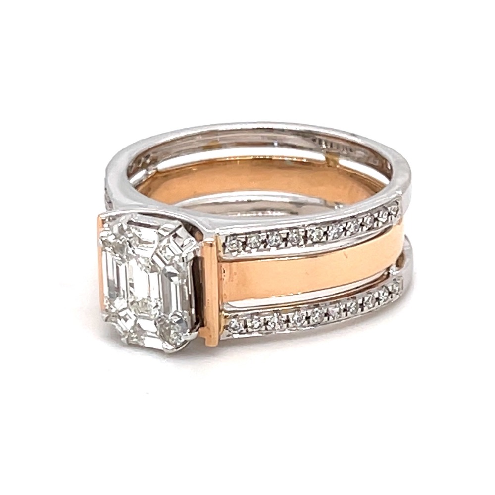 Eva Emerald Cut with Dual Band Engagement Ring