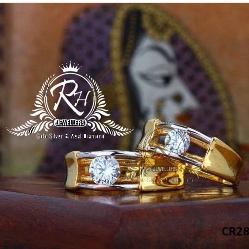 22 carat gold single dimond couple rings RH-CR809