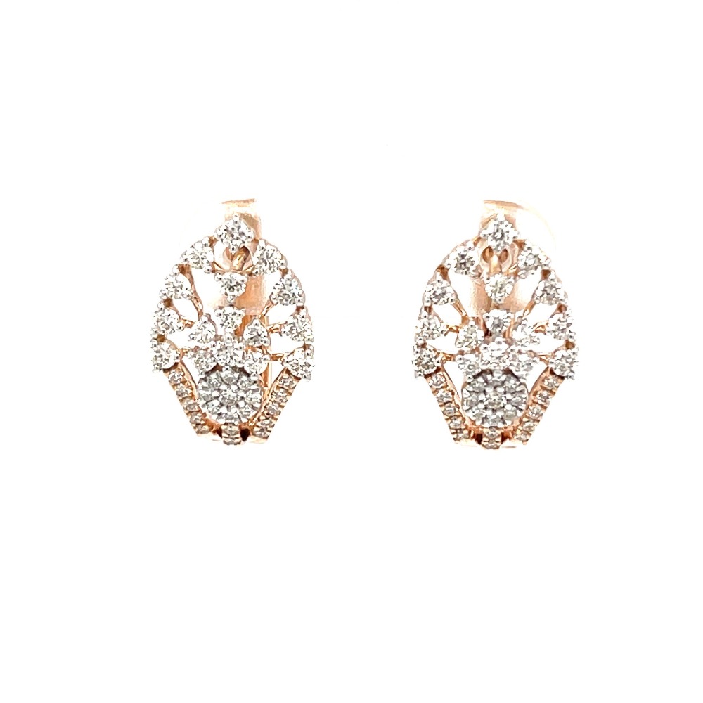 Royale Collection Diamond Hoop Earring in 18k Rose Gold