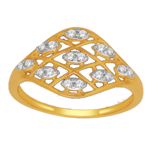 18 K gold real diamond ring