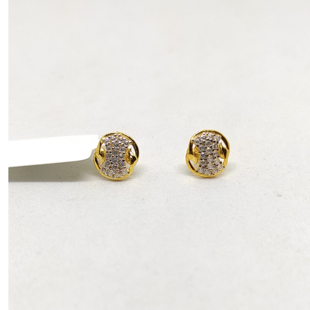 Designer Gold CZ Stone Earrings