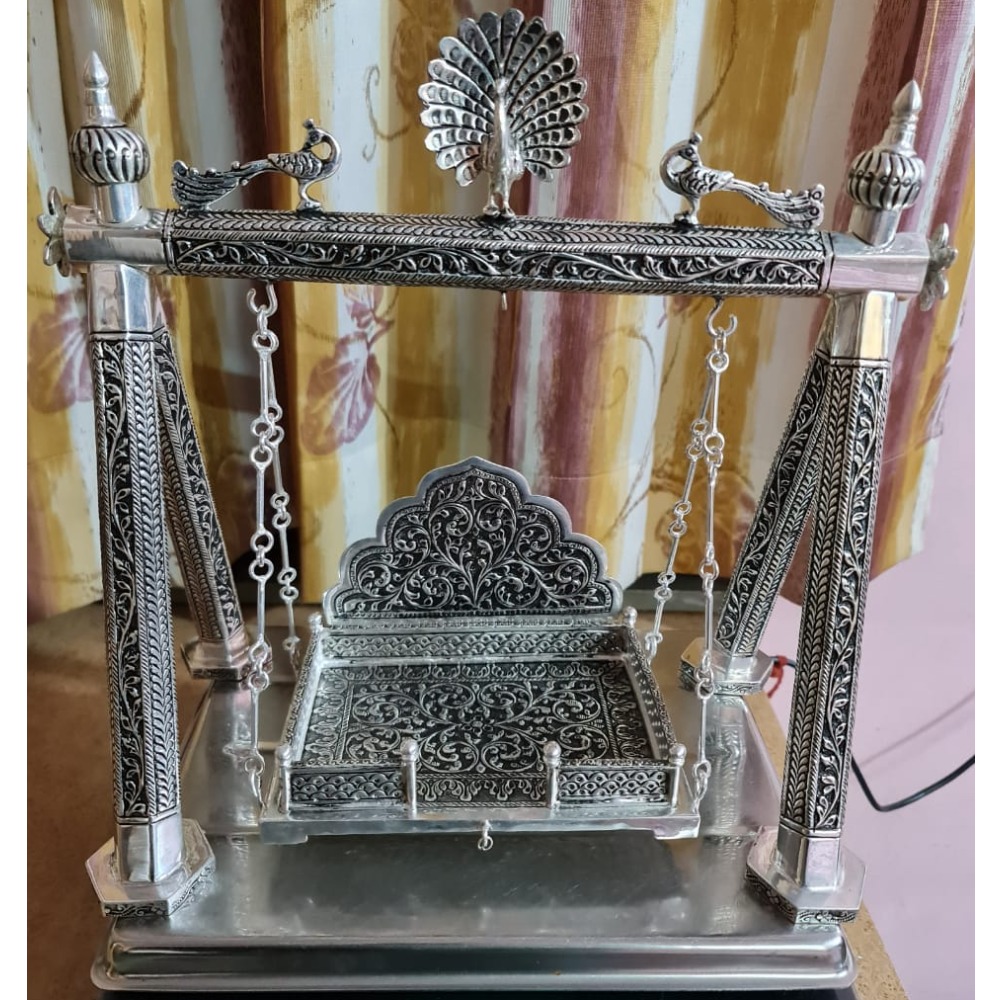 Buy quality pure silver Palna for ladoo gopal in antique finishing ...