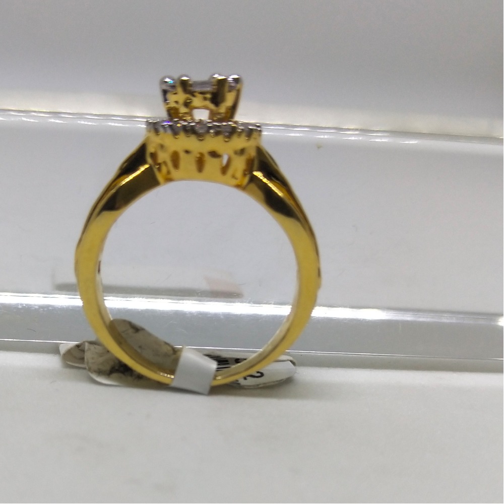 22K double deck studded diamond ring