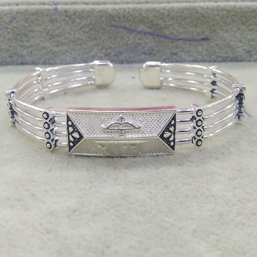 Silver Casual Wear Ram Dhanush Logo Bracelet For Men