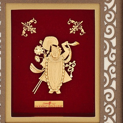 (18.5x21 cm)god shree nath ji divine photo frame 24 k gold LEAF