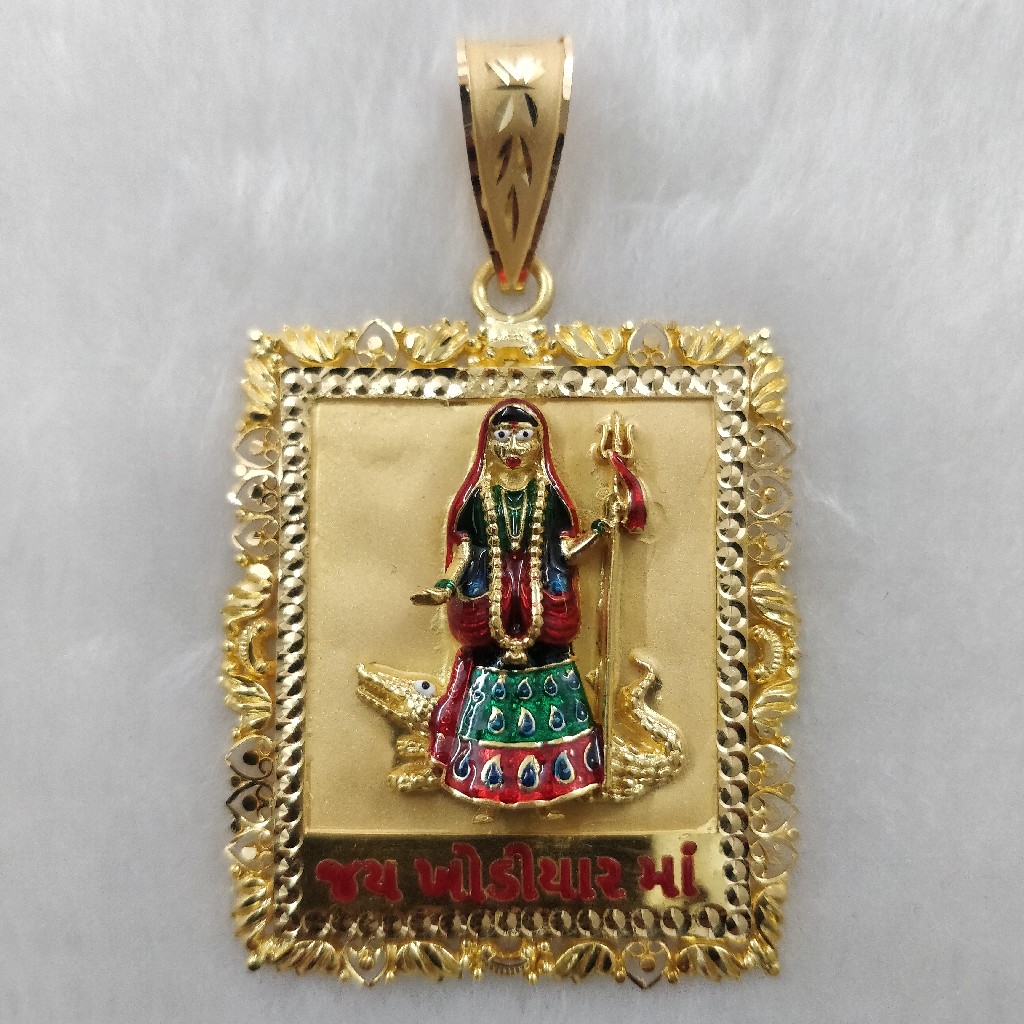 916 Gold Gent's Fancy Khodiyar Maa Pendant