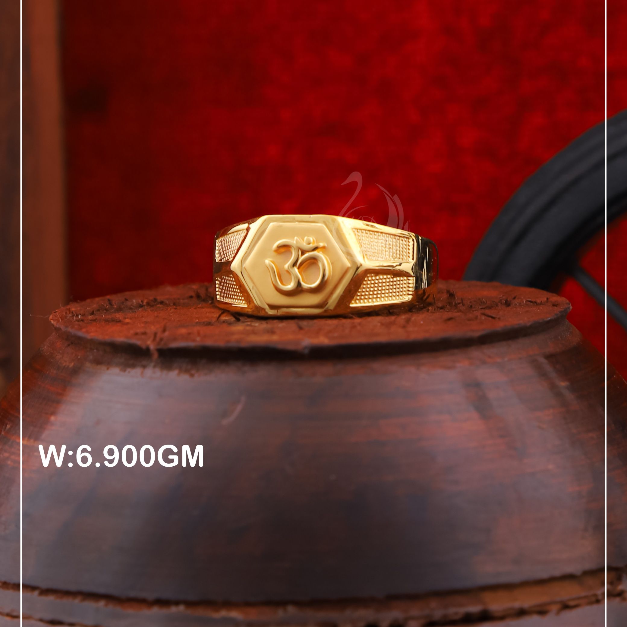 916 Gold Classic Aum Ring PJR06
