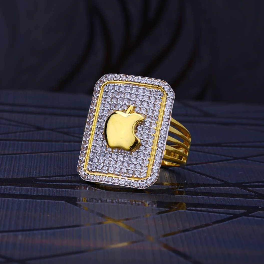 22Kt Gold CZ Apple Design Ring