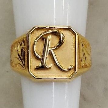 Buy 22Kt Gents 'A' Alphabet Gold Ring 93VC8708 Online from Vaibhav Jewellers
