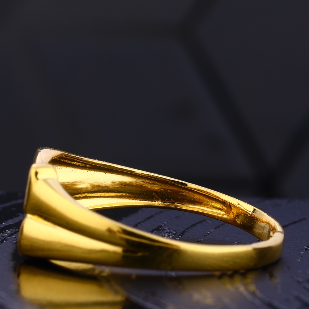 916 Gold Delicate Men's Plain Ring MR719