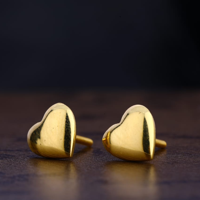 22KT Gold CZ Hallmark Stylish Ladies Plain Earring LPE297