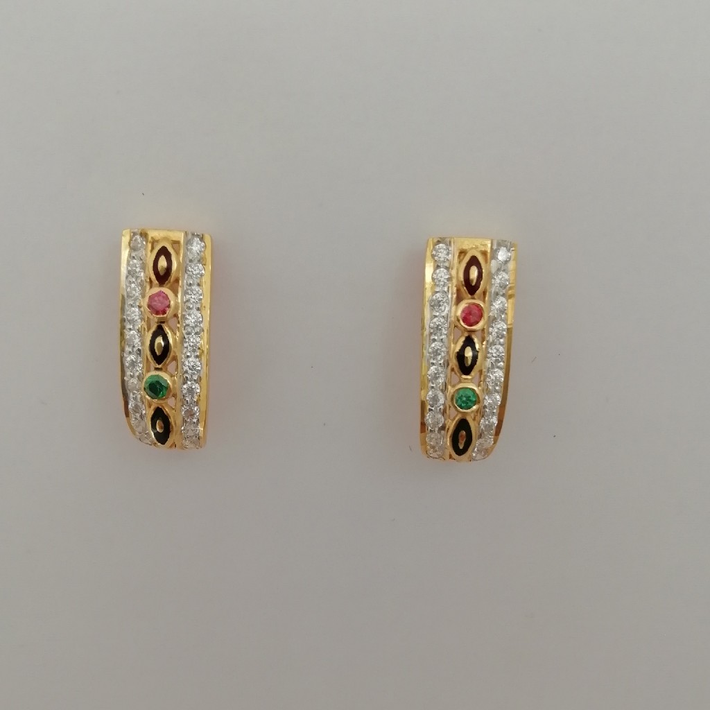 916 Gold 4 Edge Flower Earring - Orient Jewellers Singapore