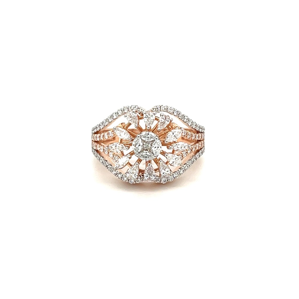 Beautiful 14K YG Emerald and Diamond Cocktail Ring Size 6-3/4 - Ruby Lane