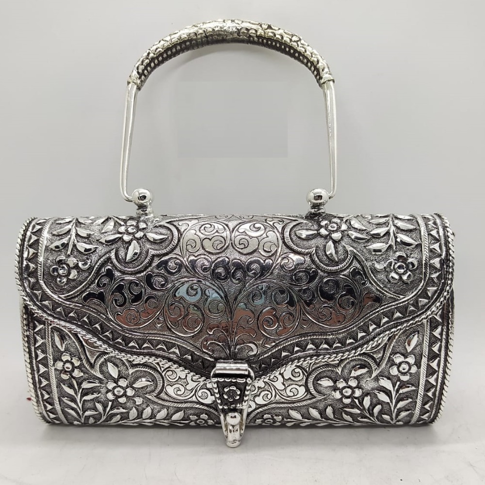 Alma Tonutti Silver Woven Purse Bag with Silver Chain Shoulder Strap NEW