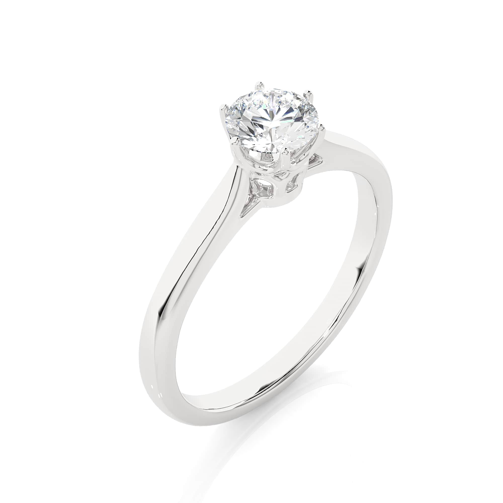 Solitaire Ring with Round Shaped Diamond WG