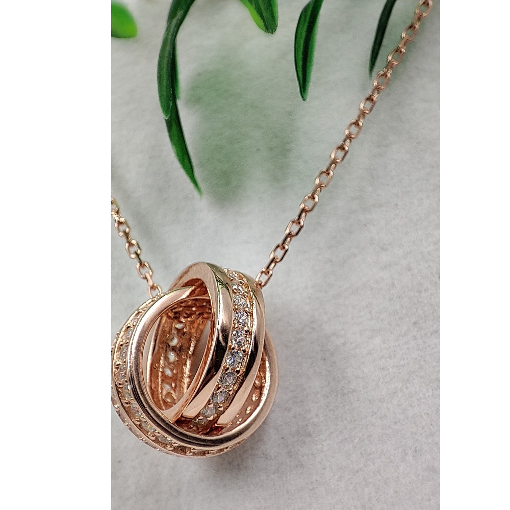 925 rose gold palted pendants chain