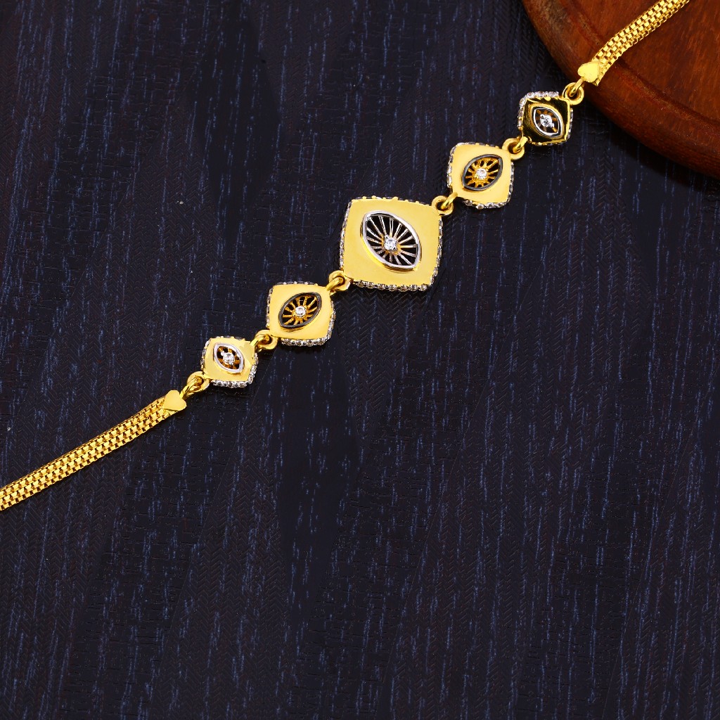 916 Gold Ladies Plain Delicate Bracelet LB345