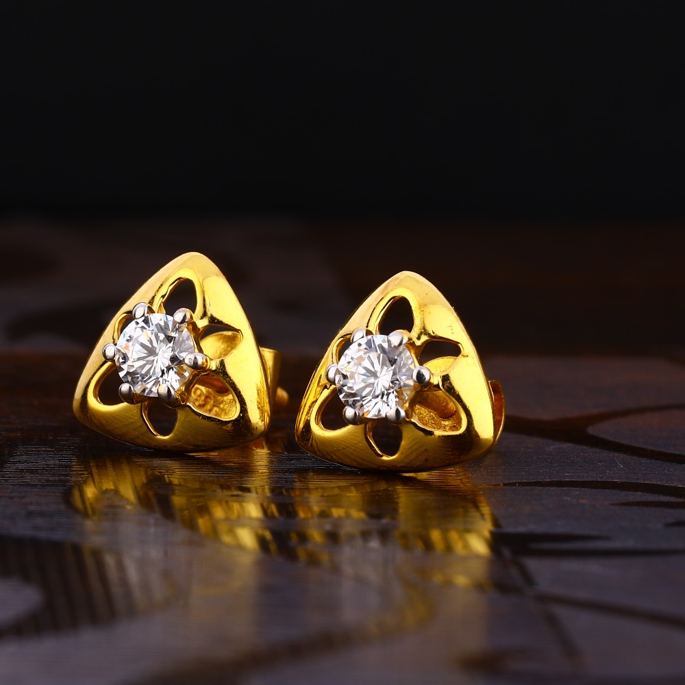 22KT Gold Women's Designer Hallmark  Solitaire Earring LSE226