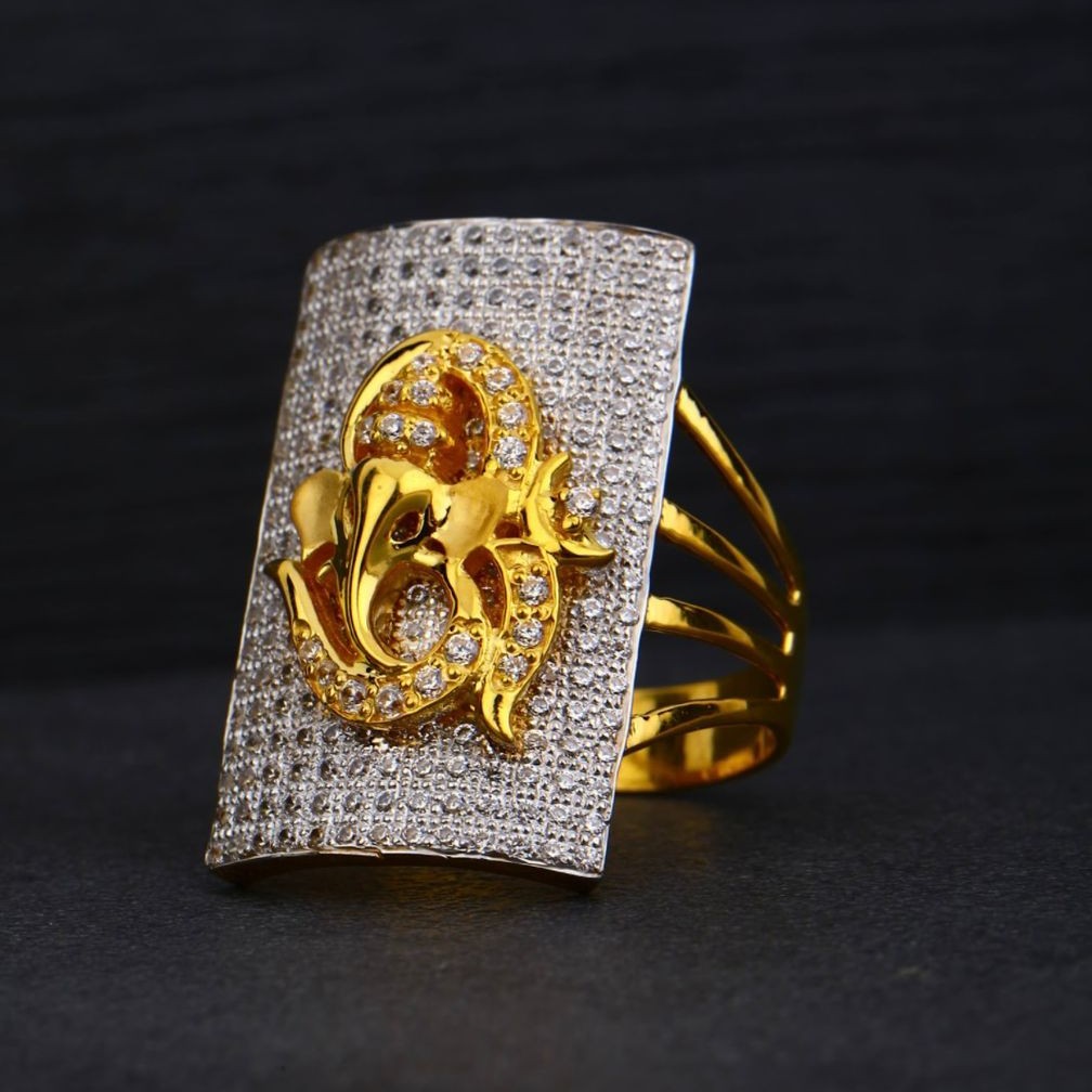 22K Gold Ganeshji Design Ring For Men