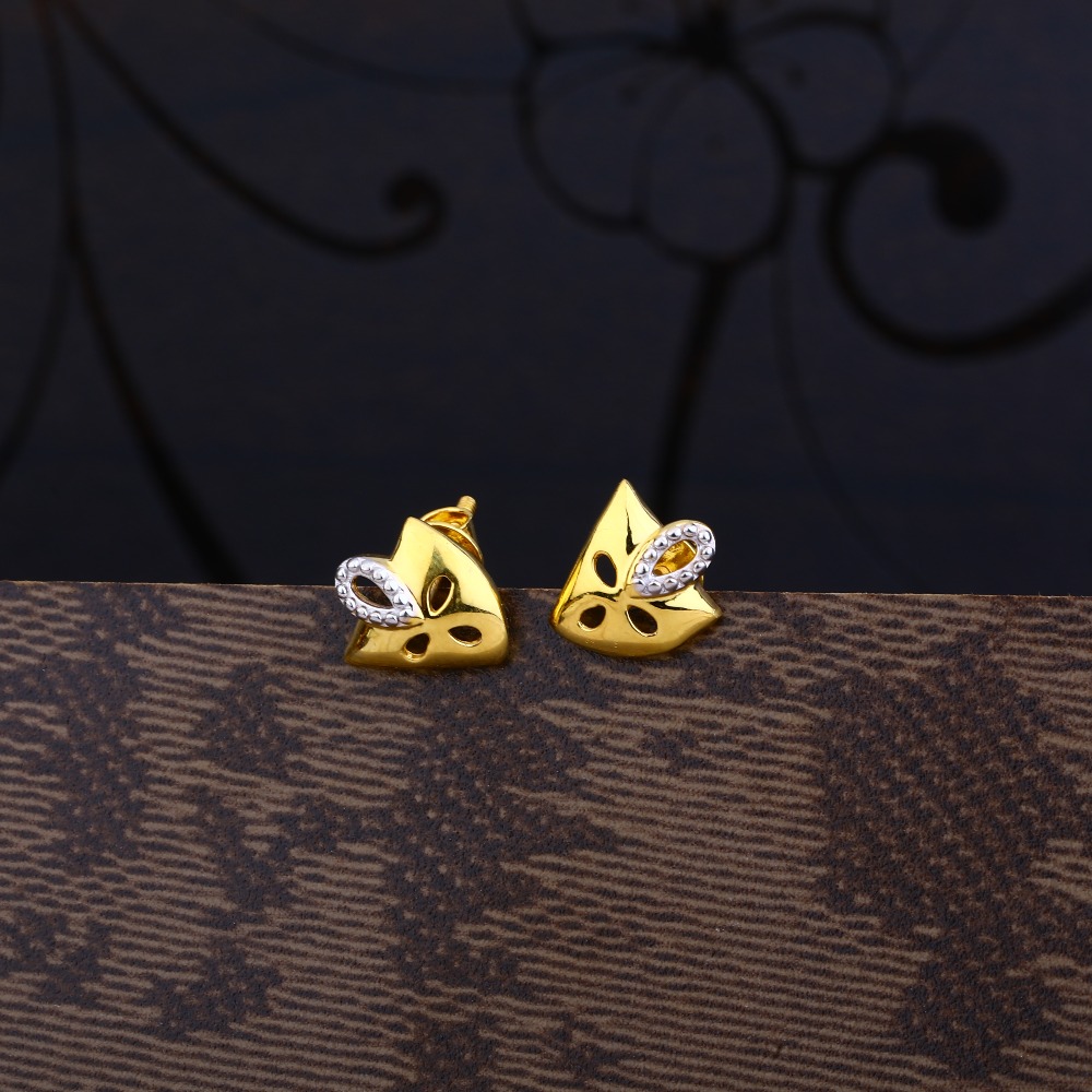 Ladies 916 Gold Casting Plain Earring -LPE86