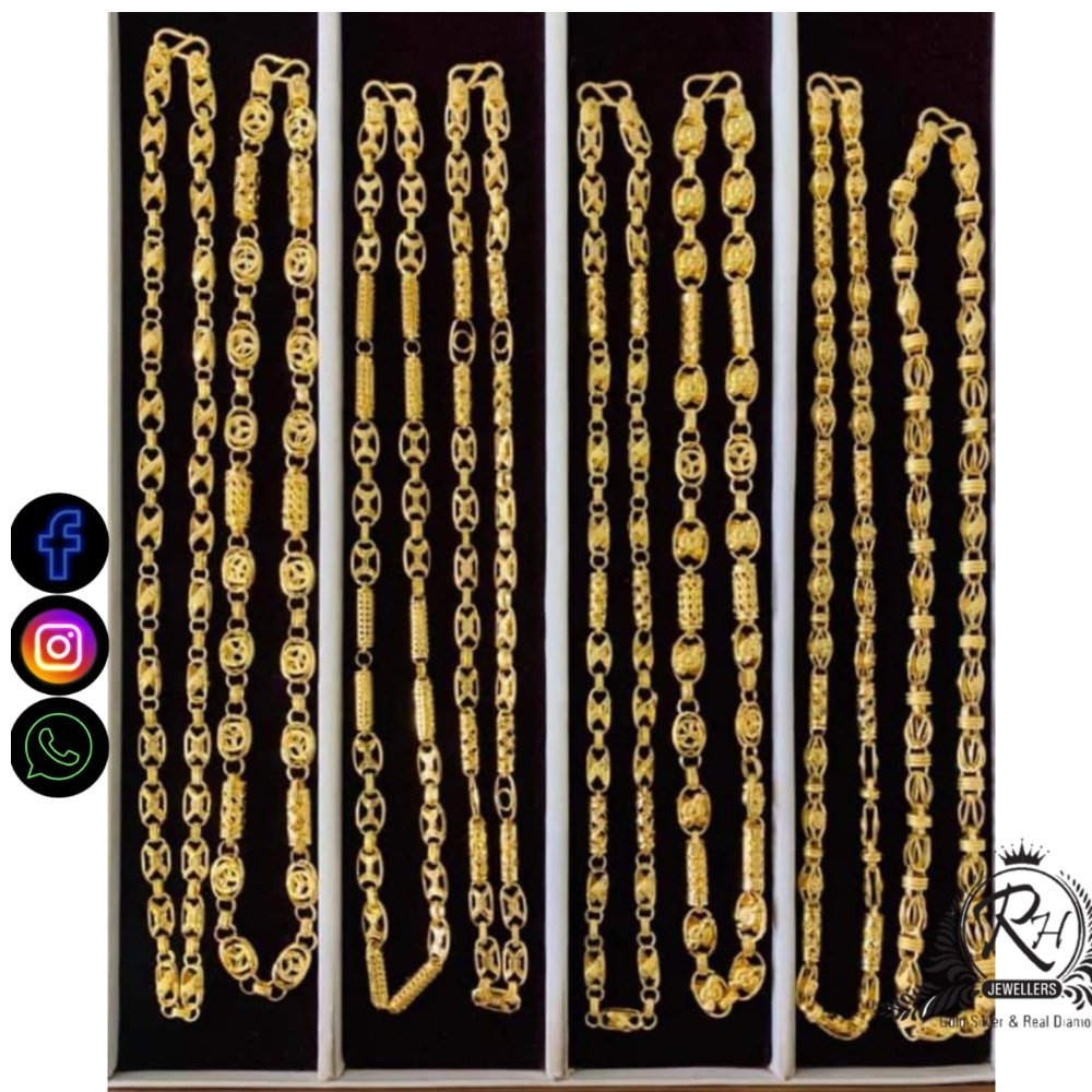 22 carat gold party wear design chain RH-ch488