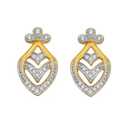 18k gold real diamond fancy earring mga - rde006