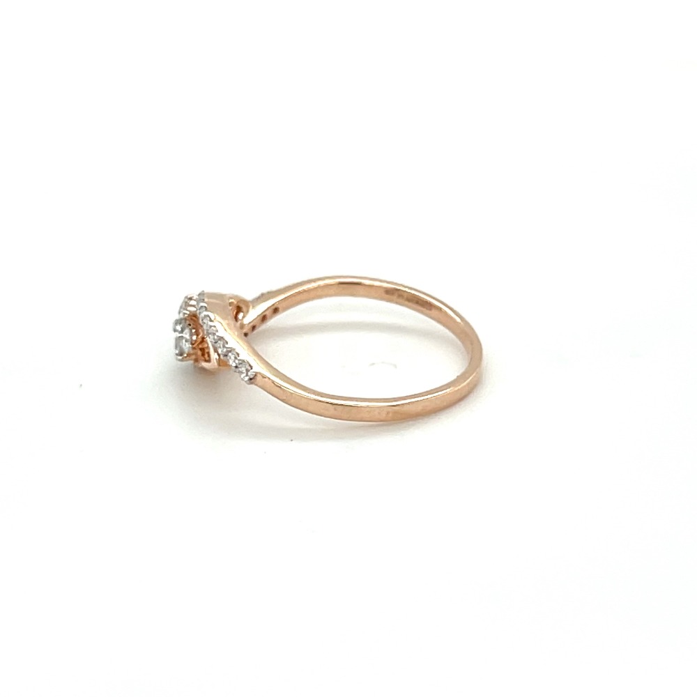 Round Diamond Halo Ring with 14k Rose Gold Infinity Accent