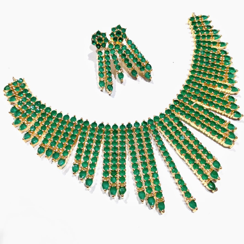 Green cz necklace set jmk0005