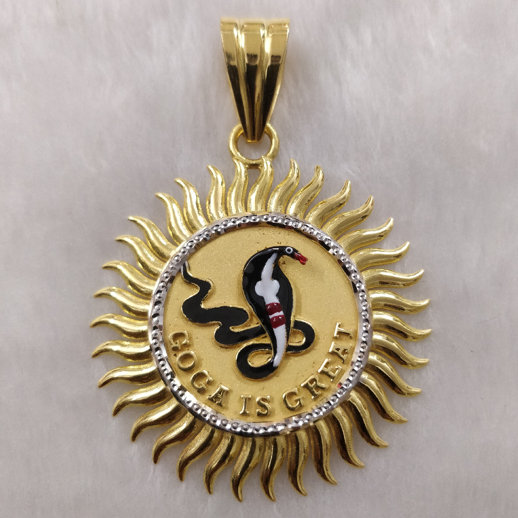 22k gold surya design goga maharaj pendant